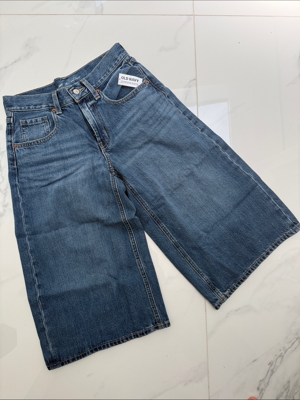 Old Navy Baggy Wide Leg Denim Culottes - Medium Blue
